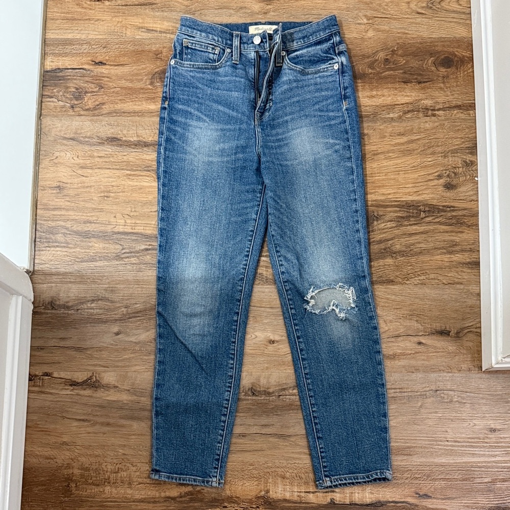 Madewell Women’s Mom Jean Classic Blue High Rise Taper Leg Ankle Length